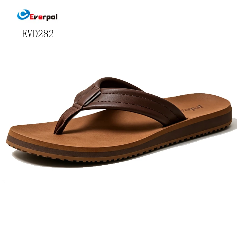 Sandalias de playa con chanclas de cuero genuino para hombre